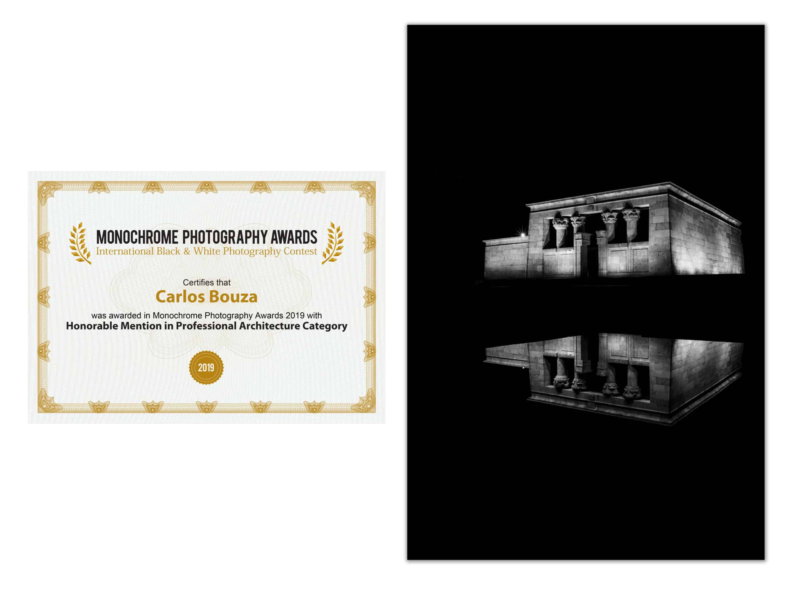 Templo de Debod ha recibido una Mención de Honor en los Monochrome Awards de 2019