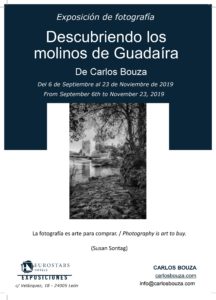 Cartel de la exposición de fotografía Descubriendo los molinos del Guadaíra en León